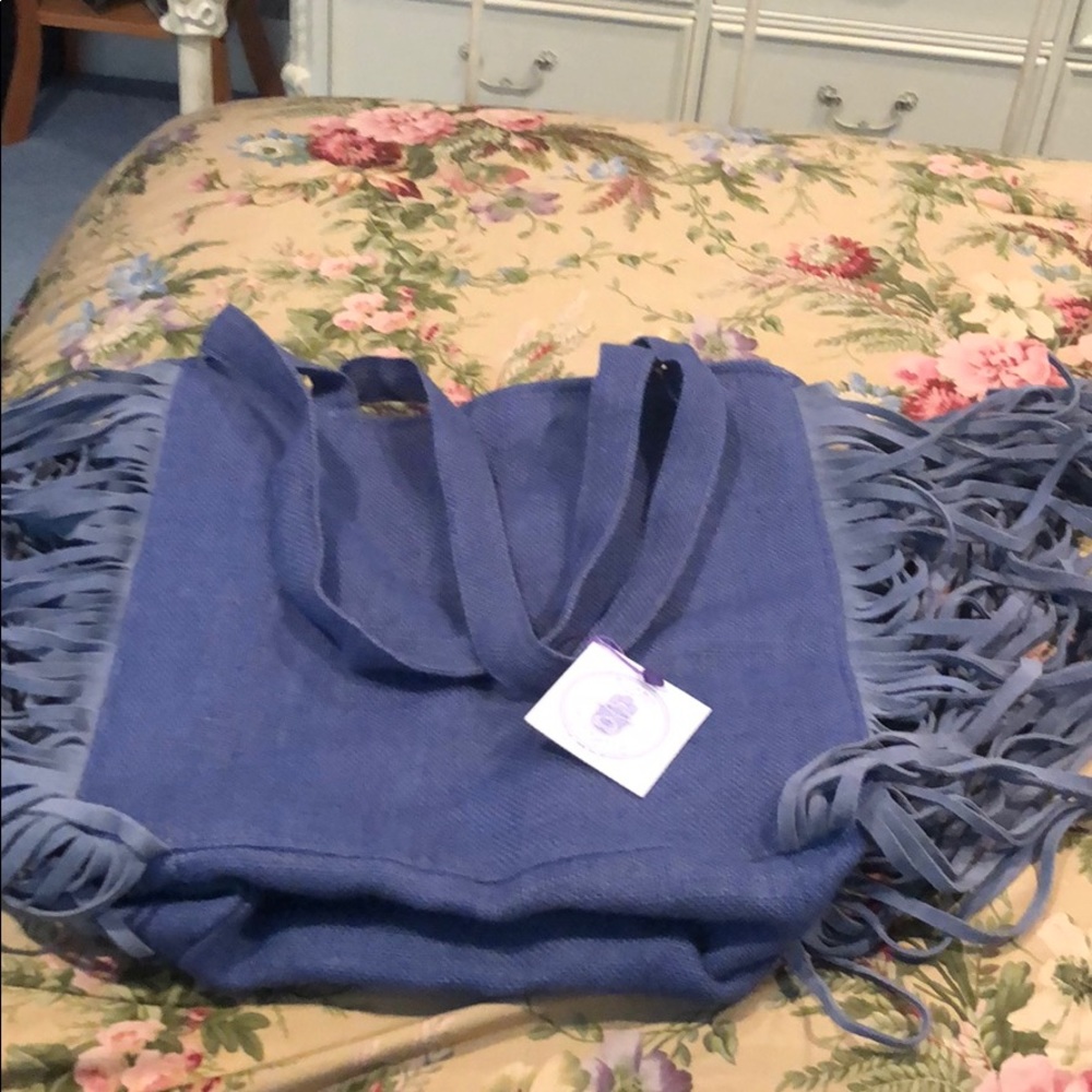 Muche Et Muchette NWT Blue Faux Fringe Bag host pick - Picture 4 of 16